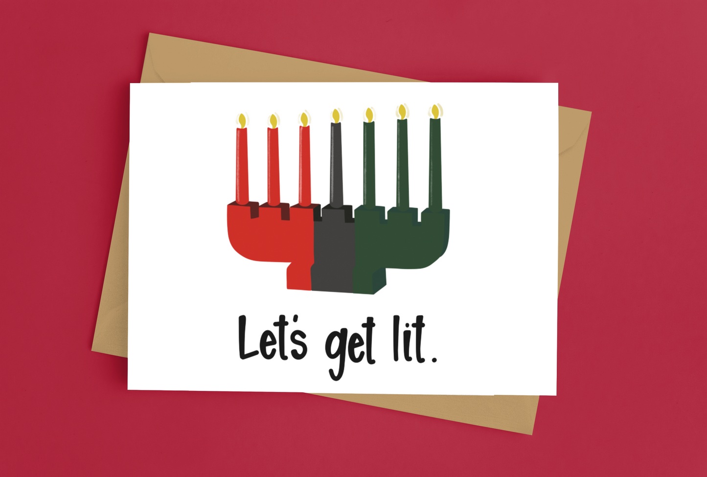 Let's Get Lit Kwanzaa Card