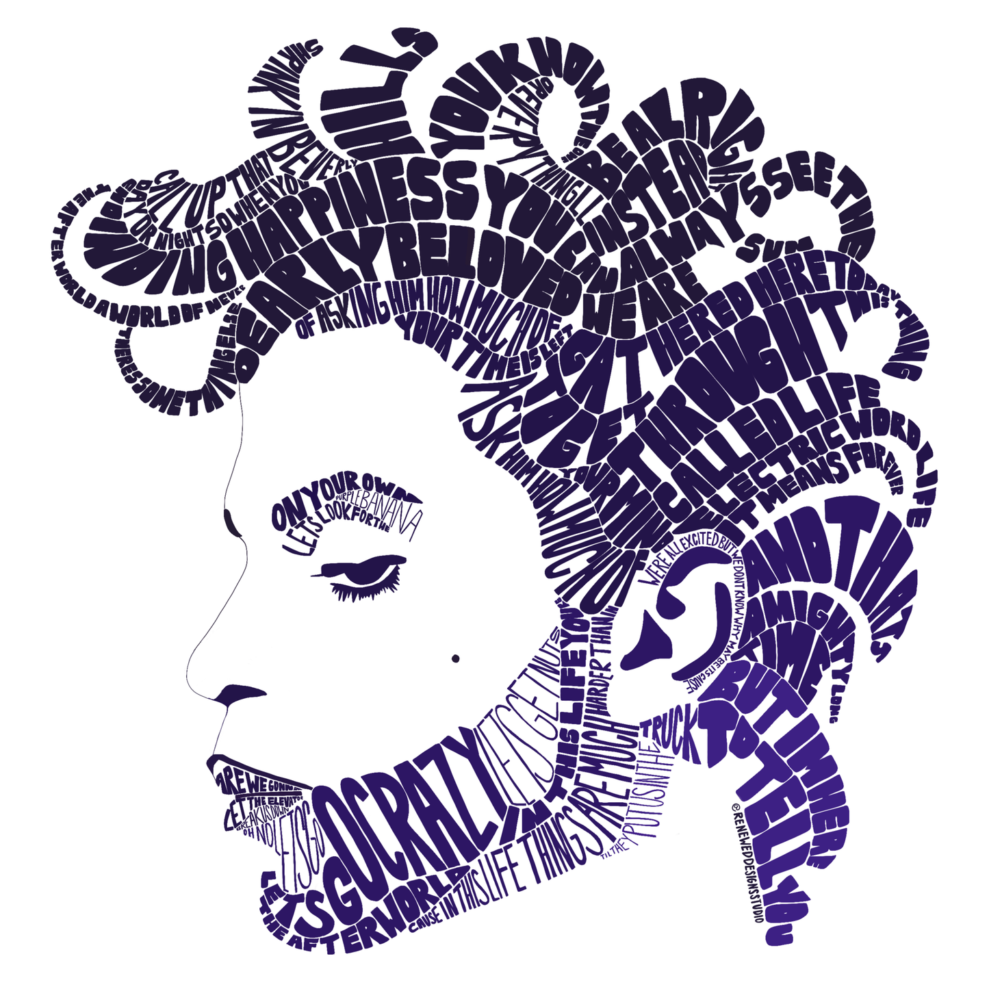 Prince - "Let's Go Crazy" Word Portrait